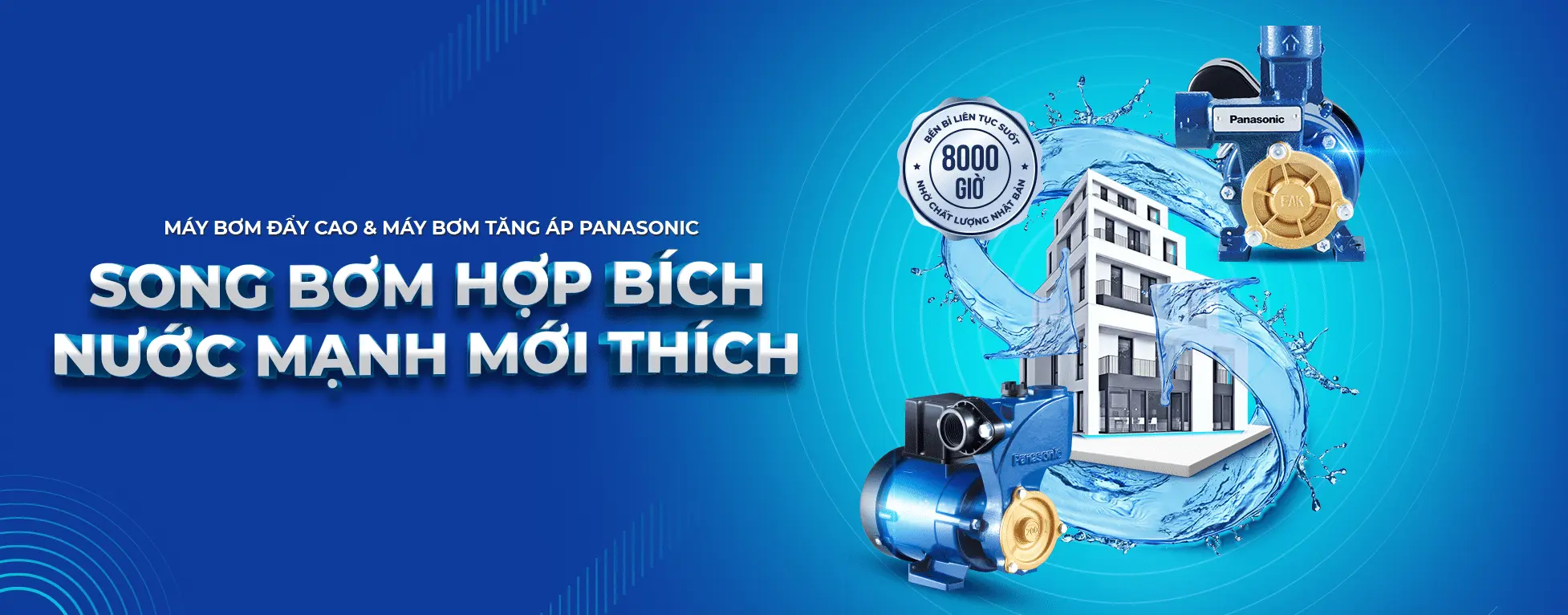 banner máy bơm nước panasonic