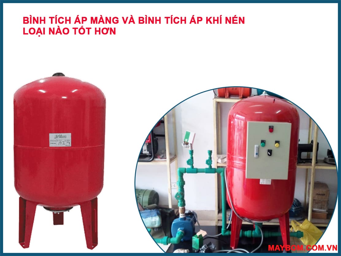 So sánh Bình Tích Áp Màng và Bình Tích Áp Khí Nén